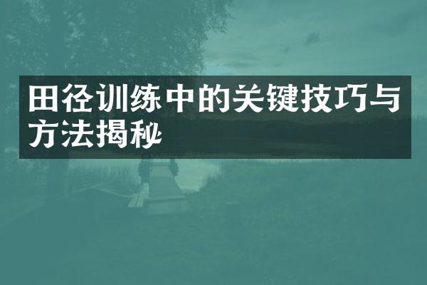 田径训练中的关键技巧与方法揭秘