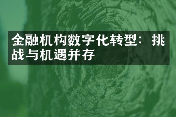 金融机构数字化转型：挑战与机遇并存