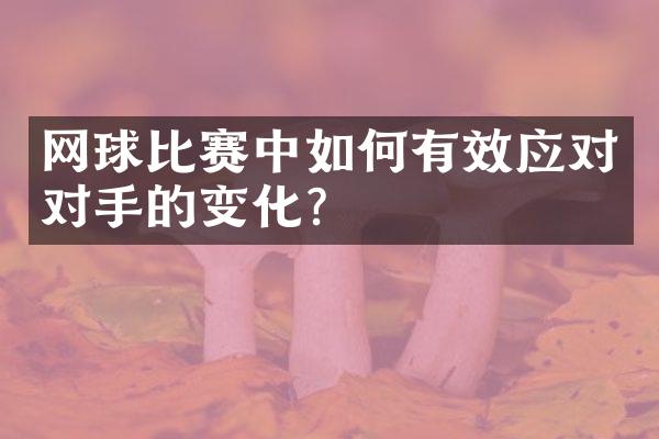 网球比赛中如何有效应对对手的变化？