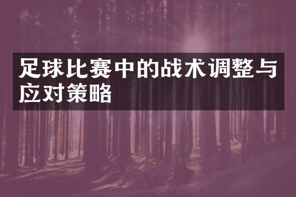 足球比赛中的战术调整与应对策略