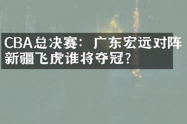 CBA总决赛：广东宏远对阵新疆飞虎谁将夺冠？