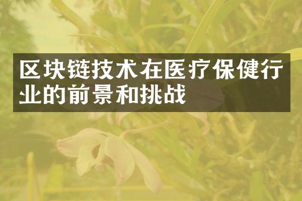 区块链技术在医疗保健行业的前景和挑战