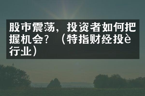 股市震荡，投资者如何把握机会？（特指财经投资行业）