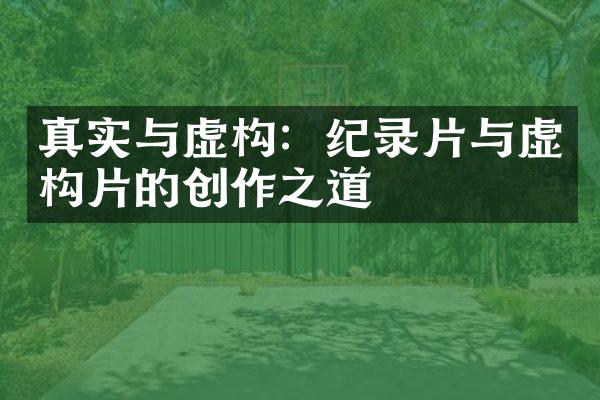 真实与虚构：纪录片与虚构片的创作之道