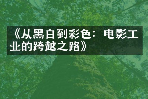 《从黑白到彩色：电影工业的跨越之路》