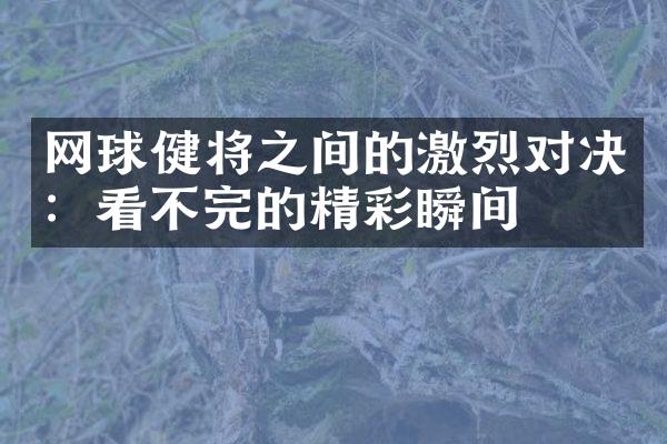 网球健将之间的激烈对决：看不完的精彩瞬间