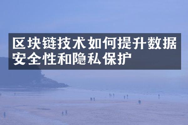 区块链技术如何提升数据安全性和隐私保护