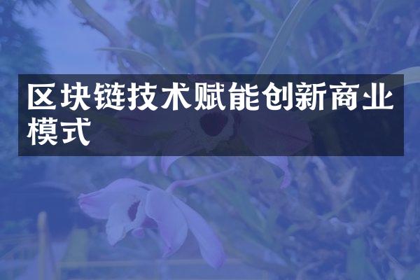 区块链技术赋能创新商业模式