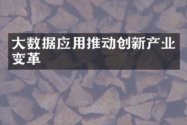 数据应用推动创新产业变革