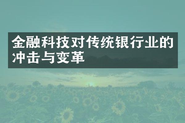 金融科技对传统银行业的冲击与变革