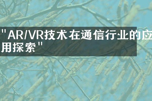 "AR/VR技术在通信行业的应用探索"