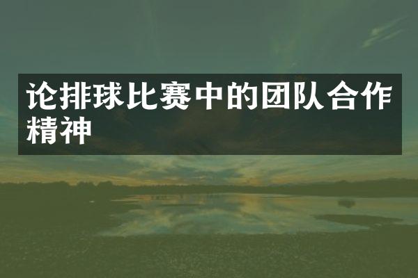 论排球比赛中的团队合作精神