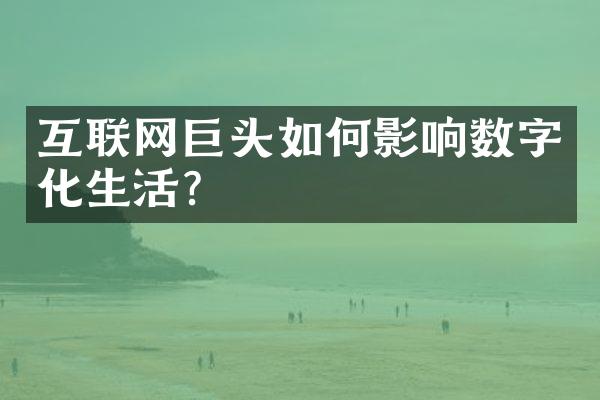 互联网巨头如何影响数字化生活？