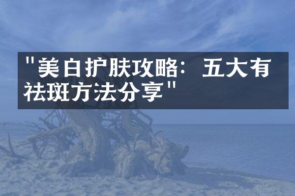 "美白护肤攻略：五大有效祛斑方法分享"