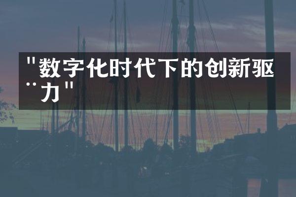 "数字化时代下的创新驱动力"