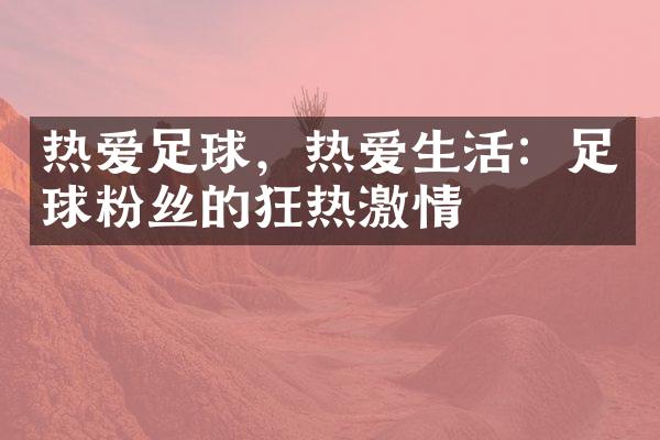 热爱足球，热爱生活：足球粉丝的狂热激情