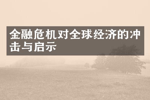 金融危机对全球经济的冲击与启示