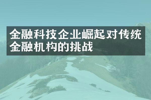 金融科技企业崛起对传统金融机构的挑战