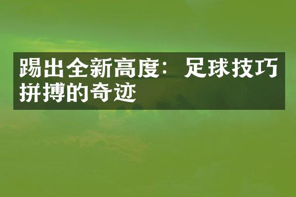 踢出全新高度：足球技巧拼搏的奇迹