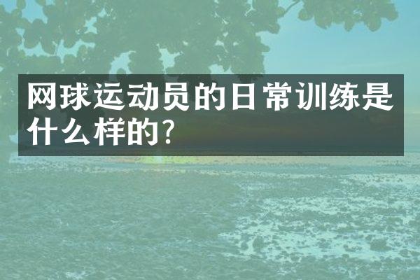 网球运动员的日常训练是什么样的？