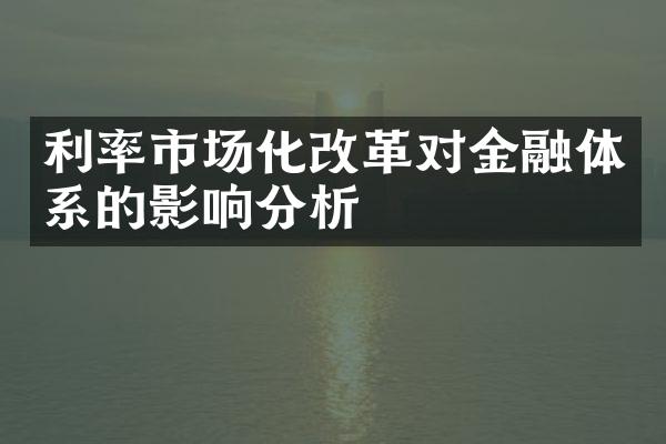 利率市场化改革对金融体系的影响分析