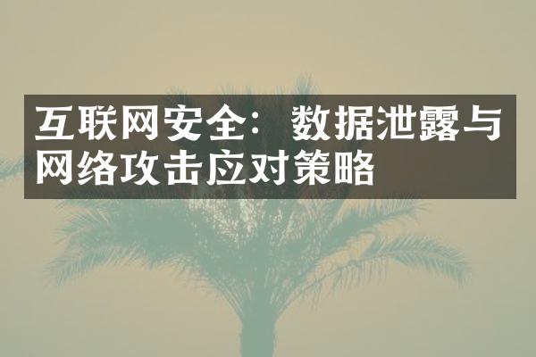 互联网安全：数据泄露与网络攻击应对策略