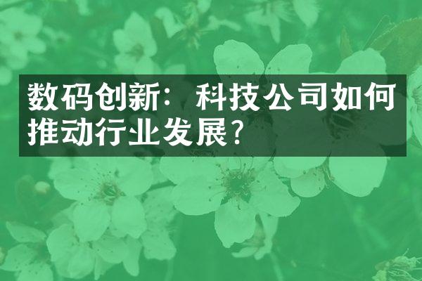 数码创新：科技公司如何推动行业发展？