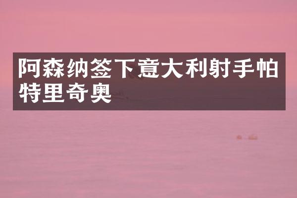 阿森纳签下意大利射手帕特里奇奥