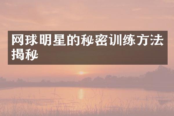 网球明星的秘密训练方法揭秘