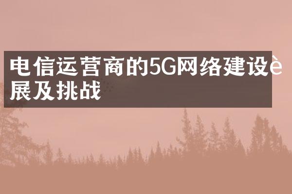 电信运营商的5G网络建设进展及挑战