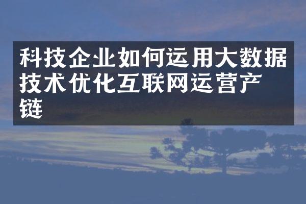 科技企业如何运用大数据技术优化互联网运营产业链