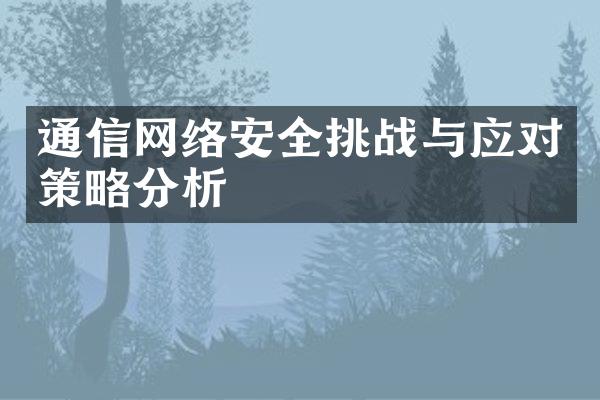 通信网络安全挑战与应对策略分析