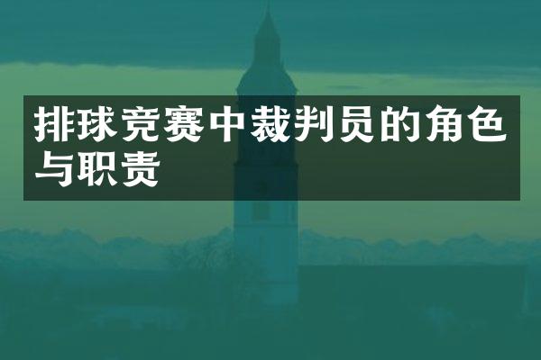 排球竞赛中裁判员的角色与职责