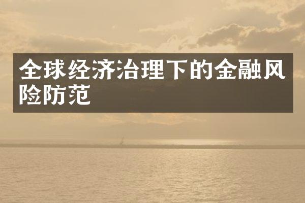 全球经济治理下的金融风险防范