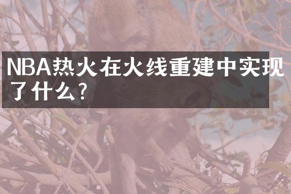 NBA热火在火线重建中实现了什么？