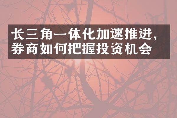 长三角一体化加速推进，券商如何把握投资机会？