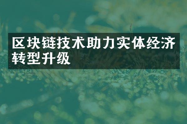 区块链技术助力实体经济转型升级