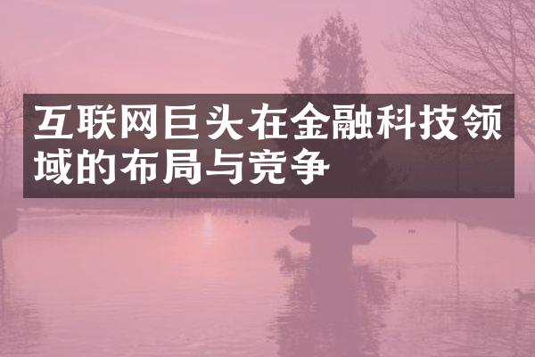 互联网巨头在金融科技领域的布局与竞争