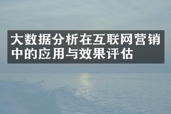 大数据分析在互联网营销中的应用与效果评估