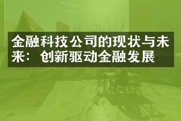 金融科技公司的现状与未来：创新驱动金融发展