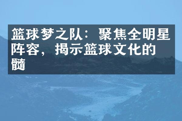 篮球梦之队：聚焦全明星阵容，揭示篮球文化的精髓