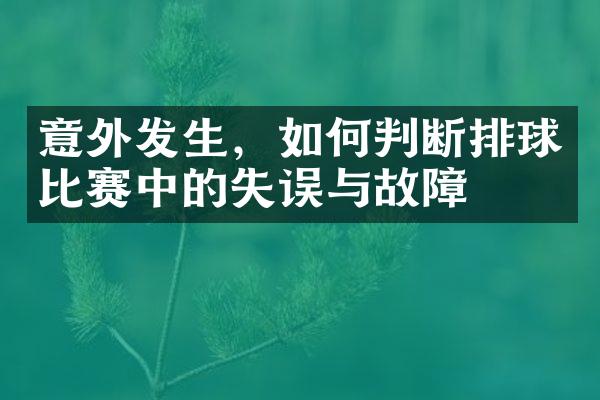 意外发生，如何判断排球比赛中的失误与故障