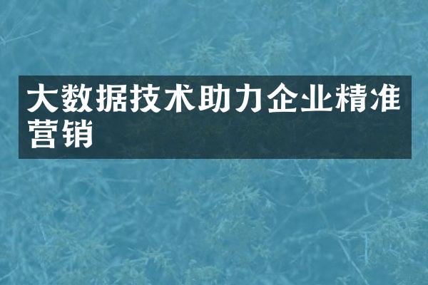 大数据技术助力企业精准营销