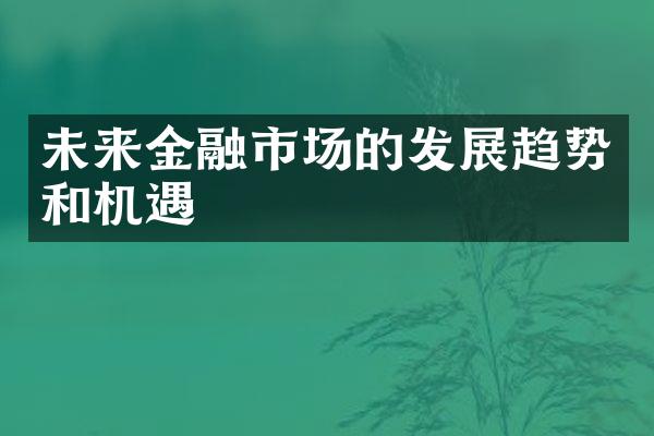 未来金融市场的发展趋势和机遇