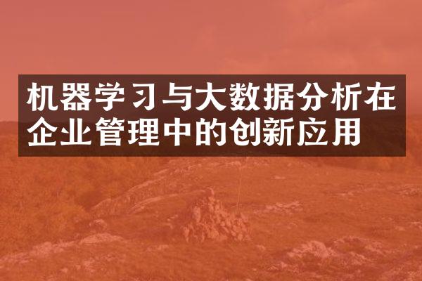 机器学习与大数据分析在企业管理中的创新应用