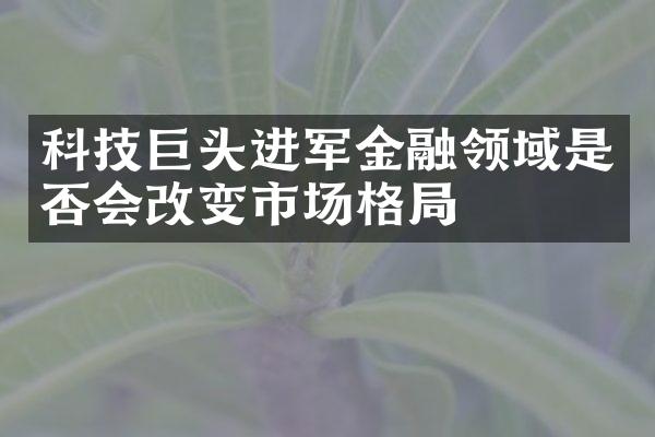 科技巨头进军金融领域是否会改变市场格局