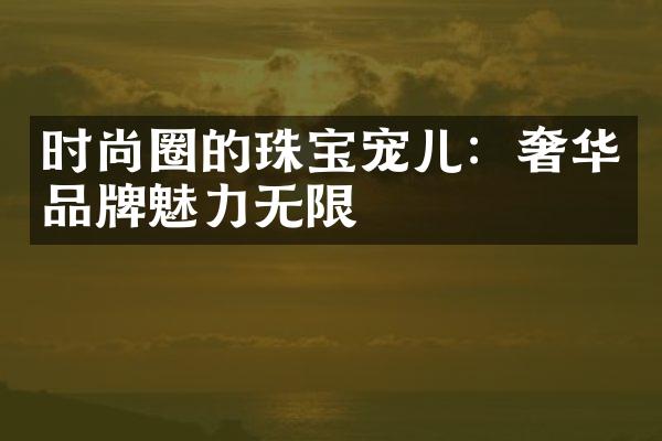 时尚圈的珠宝宠儿：奢华品牌魅力无限