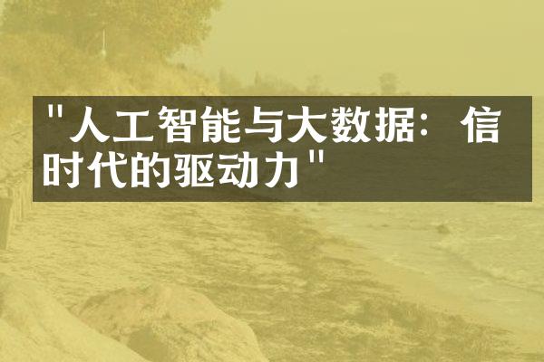 "人工智能与大数据：信息时代的驱动力"