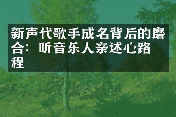 新声代歌手成名背后的磨合：听音乐人亲述心路历程