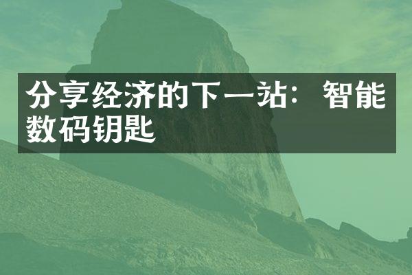 分享经济的下一站：智能数码钥匙